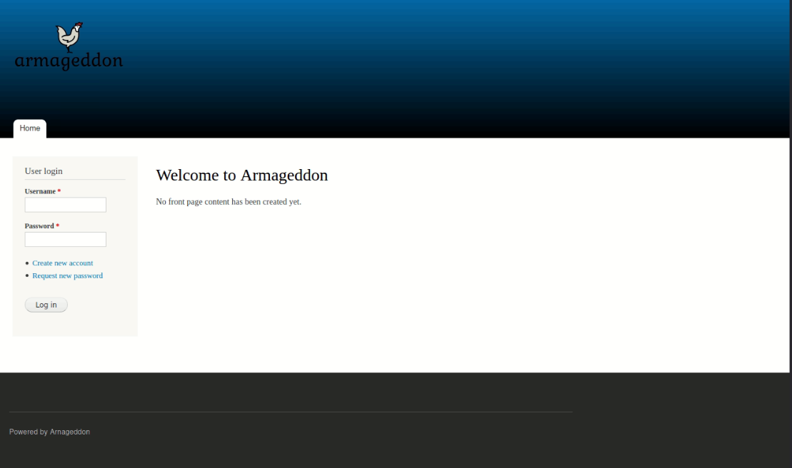 Drupal website running on Port 80.