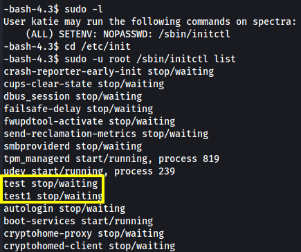 Showing test/test1 can be altered.